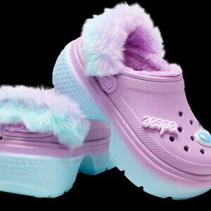 AESPA X CROCS Stomp Lined Clog Pastel Pink Blue Women's size